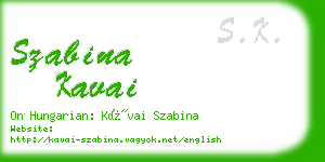 szabina kavai business card